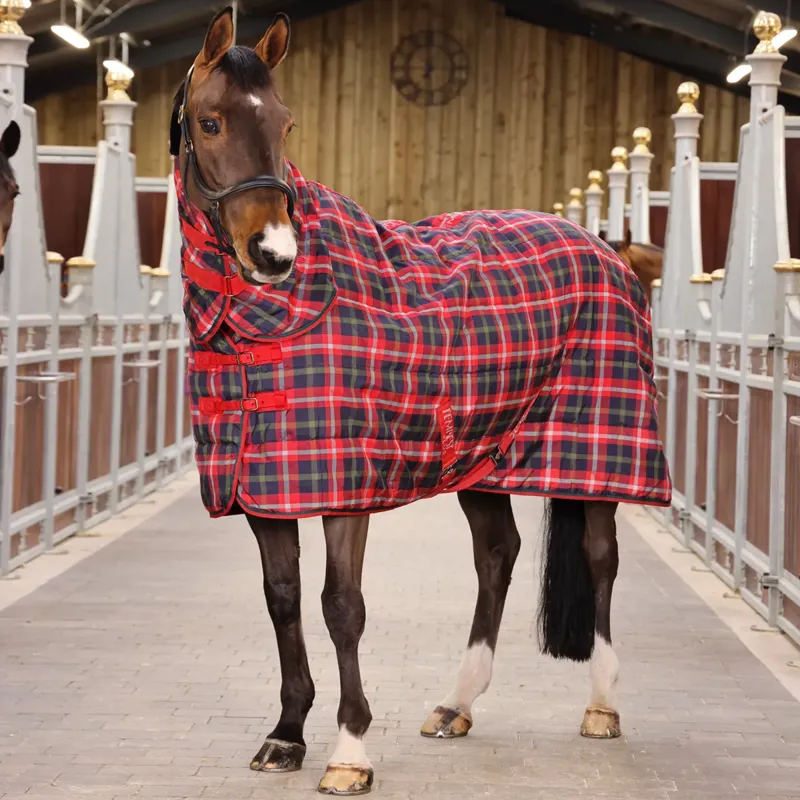 Shires Tempest Plus 200g Stable Combo Rug - Red Check